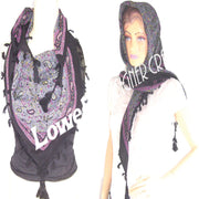 PRINTED COTTON VIOL SCARF