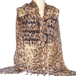 ANIMAL PRINT POLYESTER CHIFFON SCARF