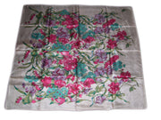 FLOWER PRINT SILK SCARF