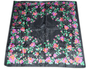 FLOWER PRINT SILK SCARF