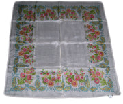 FLOWER PRINT SILK SCARF