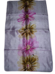 FLOWER DESIGN SILK LONG SCARF
