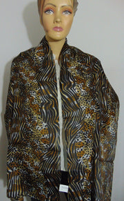 Animal Print Silk Scarf