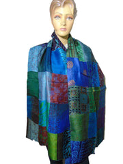 Assorted 36 Patch Long pure Silk reversible Scarves