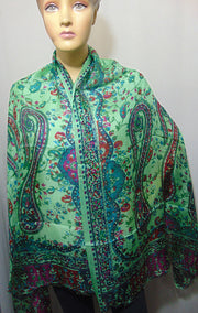 Paisley print pure medium Silk scarf Wrap