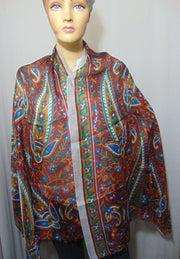 Paisley print pure medium Silk scarf Wrap