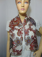 Thin Rectangular Head Accessory Scarf Silk Prints