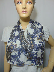 Thin Rectangular Head Accessory Scarf Silk Prints