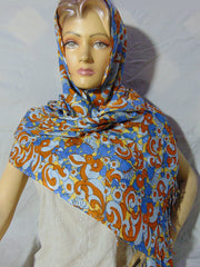 Rayon geometric print Hijab scarf