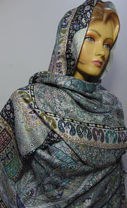 Modal digital print paisley design hijab scarf