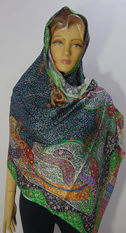Modal digital multicolor print paisley design hijab scarf