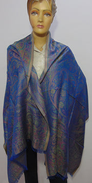 Modal Hijab stole purple & pink with fringe