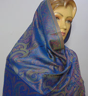 Modal Hijab stole purple & pink with fringe