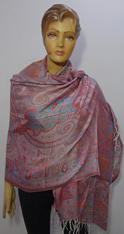 Modal stole pink & blue scarf