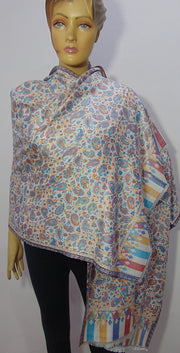 Modal stole white base Paisley Hijab scarf