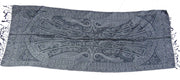 silk shining stole black & grey stole scarf
