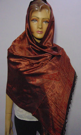 silk shining stole Black & Merron hijab scarf