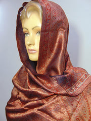 silk shining stole Black & Merron hijab scarf