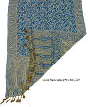 Rayon Viscose Stole sky blue & Cream Paisley Hijab Scarf