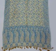 Rayon Viscose Stole sky blue & Cream Paisley Hijab Scarf