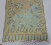 viscose blue cream & brown hijab scarf