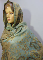 viscose blue cream & brown hijab scarf