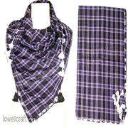 TUSSEL FRINGES TWILL CHECK SCARF