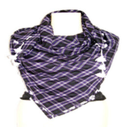 TUSSEL FRINGES TWILL CHECK SCARF