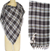 TASSEL FRINGES TWILL CHECK SCARF