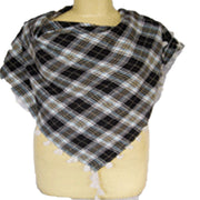 TASSEL FRINGES TWILL CHECK SCARF