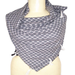 TASSEL  TWILL CHECK SCARF