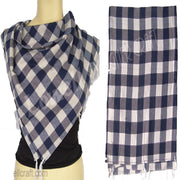 TWILL CHECK SCARF WITH TASSEL