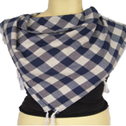 TWILL CHECK SCARF WITH TASSEL