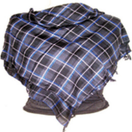 TASSEL TWILL CHECK SCARF