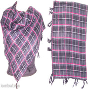 TASSEL TWILL CHECK SCARF