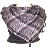 TASSEL TWILL CHECK SCARF
