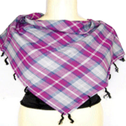 TASSEL TWILL CHECK SCARF