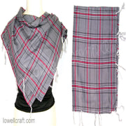 TASSEL TWILL CHECK SCARF