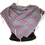 TASSEL TWILL CHECK SCARF