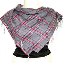 TASSEL TWILL CHECK SCARF