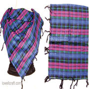 TASSEL TWILL CHECK SCARF
