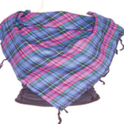 TASSEL TWILL CHECK SCARF