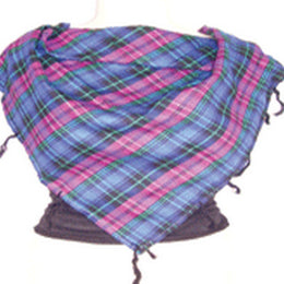 TASSEL TWILL CHECK SCARF