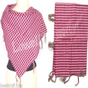 TWILL CHECK SCARF WITH TASSEL