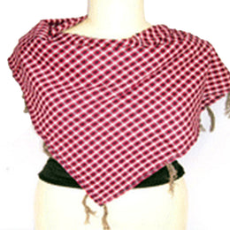 TWILL CHECK SCARF WITH TASSEL