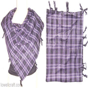 TWILL CHECK SCARF WITH TASSEL