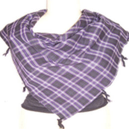 TWILL CHECK SCARF WITH TASSEL