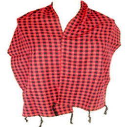 TWILL CHECK SCARF WITH FRINGES