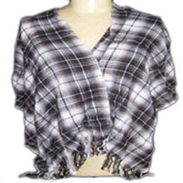 VISCOSE TWILL CHECK SCARF