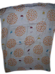 FLOWER WITH ANIMAL PRINT VISCOSE SCARF